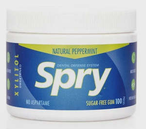 Food Drinks: SPRY GUM PEPPERMINT SUGAR FREE 100 PIECES