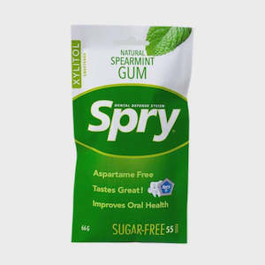 SPRY GUM SPEARMINT SUGAR FREE 55 PIECES