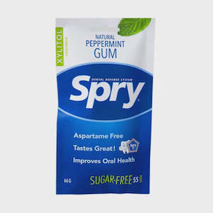 SPRY GUM PEPPERMINT SUGAR FREE 55 PIECES