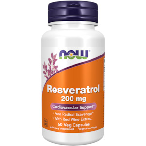 NOW RESVERATROL 200MG 60 VEG CAPS