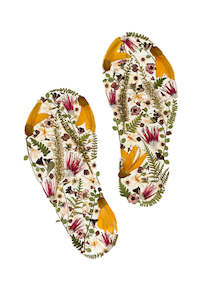 Frontpage: Art Print - Jandals in New Zealand Native Flora - New 2025
