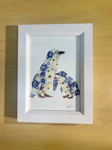 Frontpage: 13cm x 18Cm framed print - Blue Penguins- New for 2026