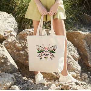 Products: Floral Insect Embroidered Cotton Tote Bag - Wear&EM Limited