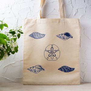Products: Cotton Tote Bag – Stylish Shell Design for Everyday Use - Wear&EM Limited