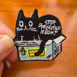 Products: Cat in Box Embroidered Iron-On Patch – Funny Cat Design - Wear&EM Limited