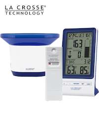 Partial Wireless Weather Stations: La Crosse Digital Rain Gauge with Indoor/Outdoor Temperature & Backlight 724-1415BL