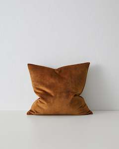 Ava Velvet Cushion: Ava Ochre