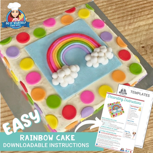 Products: Rainbow Cake Design Printable Template and Decorating Tutorial