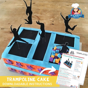 Products: Trampoline Cake Template and Tutorial Easy Design to follow