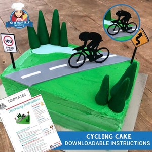 Products: Cycling Cake Downloadable Template and Tutorial Easy Design