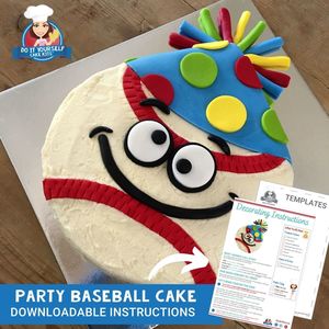 Products: Baseball Birthday Cake Printable Template Decorating Tutorial
