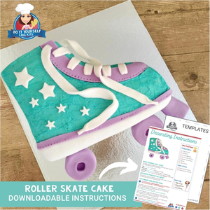 Products: Roller Skate Cake Downloadable Template and Tutorial DIY