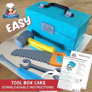 Products: Tool Box Cake Printable Template and Tutorial Construction Dad