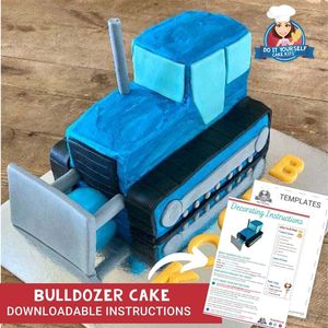 Products: Bulldozer Cake Printable Template and Tutorial Construction