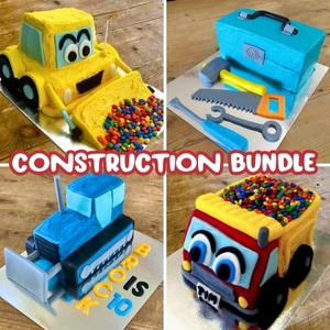 Products: Construction Cake Template Bundle Easy Tutorials Great Value