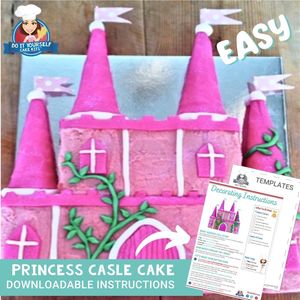 Products: Princess Castle Cake Printable Template Decorating Tutorial
