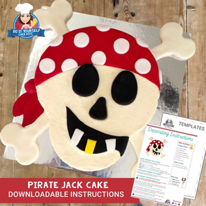 Products: Pirate Skull DIY Cake Template and Tutorial Easy Pirate Cake