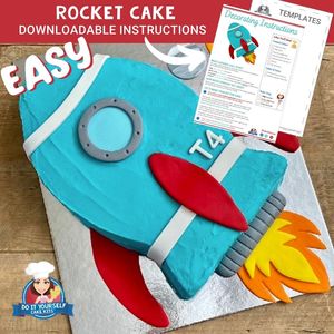 Products: Rocket Cake Printable Template and Easy Decorating Tutorial