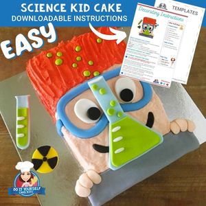 Products: Science Kid Cake Printable Template Easy Decorating Tutorial