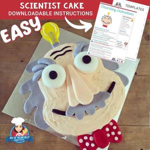 Products: Scientist Cake Printable Template Easy Decorating Tutorial