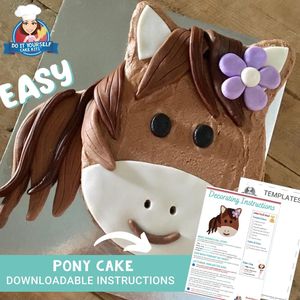 Products: Pony Cake Printable Template Easy Decorating Tutorial Horse