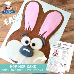 Products: Hop Hop Cake Printable Template Easy Decorating Tutorial