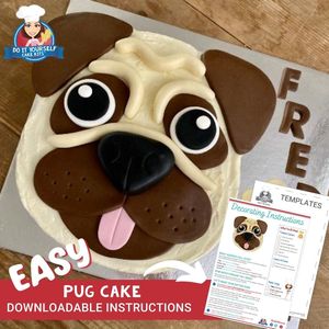 Products: Pug Cake Printable Template Easy Decorating Tutorial Pets