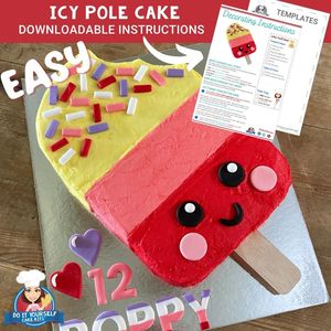 Products: Icy Pole Cake Printable Template Decorating Tutorial Popsicle