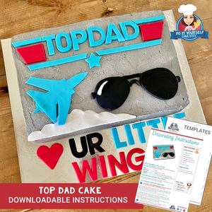 Products: Top Dad DIY Cake Downloadable Template and Tutorial Top Gun