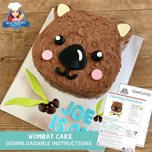 Products: Baby Wombat Cake Digital Template and Tutorial Aussie Animals