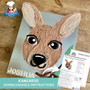 Products: Kangaroo Cake Printable Template Easy Decorating Tutorial