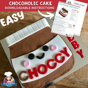 Products: Chocoholic Cake Printable Template Easy Decorating Tutorial