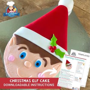 Products: Christmas Elf Cake Printable Template Easy Decorating Tutorial