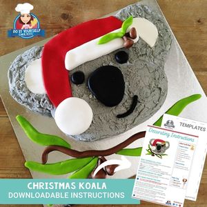 Products: Christmas Koala Cake Printable Template Tutorial Australian