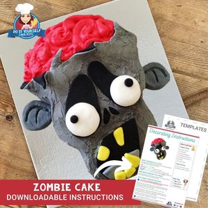 Products: Zombie Cake Printable Template Tutorial Halloween Cake Ideas