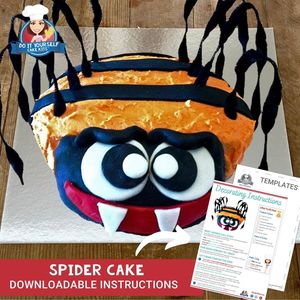 Products: Spider Cake Printable Template Tutorial Halloween Cake Ideas