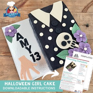 Products: Halloween Girl Cake Printable Template Easy Decorating Tutorial