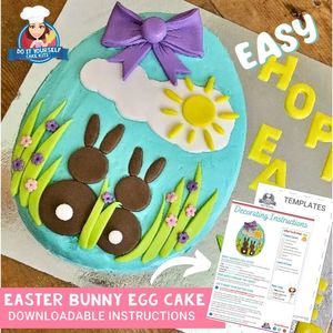 Products: Easter Bunny Egg Cake Printable Template Decorating Tutorial