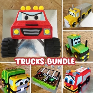 Products: Truck Cake Template Bundle Step by Step Tutorials Great Value