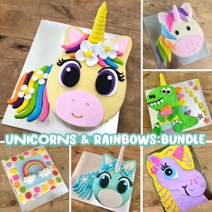 Products: Unicorn Cake Template Bundle Step by Step Guide Great Value