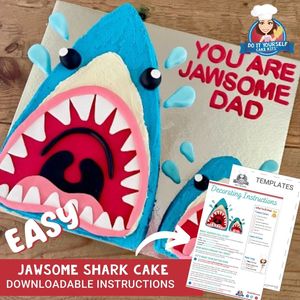 Products: Jawsome Cake Printable Template Easy Decorating Tutorial