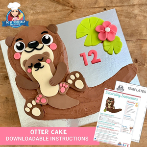 Products: Otter Cake Printable Template and Tutorial Super Cute Design