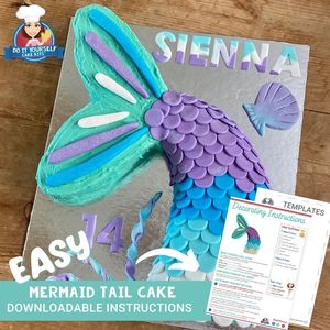 Products: Mermaid Tail Cake Download this easy Template and Tutorial Now