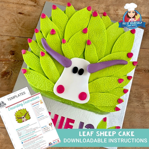 Products: Leaf Sheep Cake Printable Cake Template and Easy Tutorial