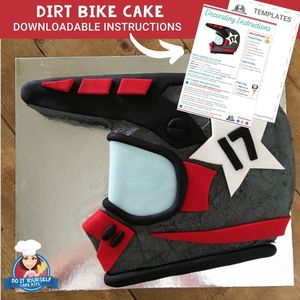 Products: Dirt Bike Helmet Cake Printable Template Decorating Tutorial