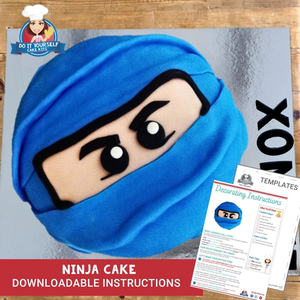 Products: Ninja Birthday Cake Template and Tutorial Easy step by step