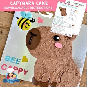 Products: Capybara Cake Printable Template Easy Decorating Tutorial