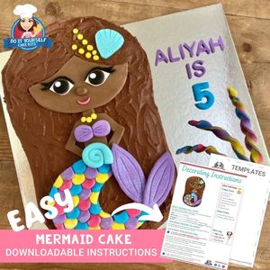 Products: Mermaid Cake Design Download Easy Tutorial and Template Now
