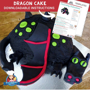 Products: Dragon Cake Template and step by step instructions Easy Design