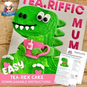 Products: Tea-Rex Cake Template Decorating Tutorial Mum Cake Ideas